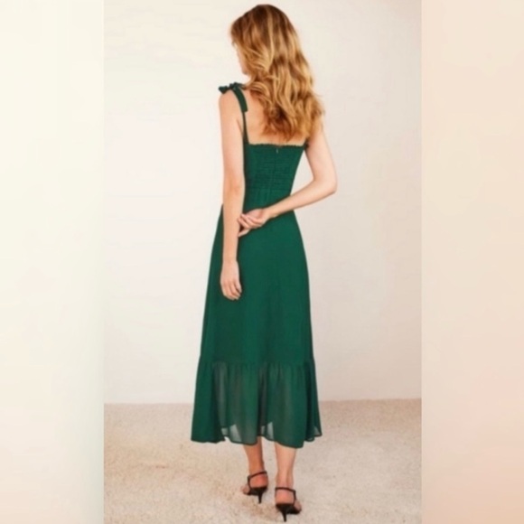 NEW Reformation Nikita Green Midi Dress Size 12 - Picture 2 of 7